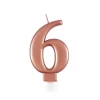 Metallic Rose Gold Number 6 Birthday Candle