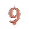 Metallic Rose Gold Number 9 Birthday Candle