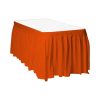 Plastic Orange Table Skirt, 14ft