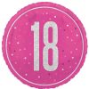 18" Foil Glitz Pink & Silver 18th Birthday Balloon
