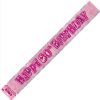 9ft Foil Glitz Pink & Silver 80th Birthday Banner