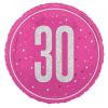 18" Foil Glitz Pink & Silver 30th Birthday Balloon