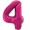Giant Pink Foil Number 4 Balloon 86 cm / 34 inch
