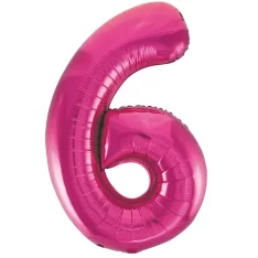 Giant Pink Foil Number 6 Balloon 86 cm / 34 inch