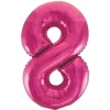 Giant Pink Foil Number 8 Balloon 86 cm / 34 inch