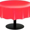 Round Red Plastic Tablecloth