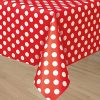 Plastic Red Polka Dot Tablecloth, 7ft x 4.5ft