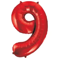 34" Giant Red Foil Number 9 Balloon 86 cm / 34 inch