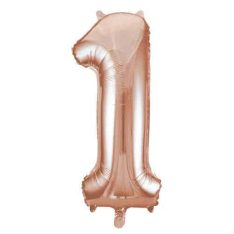34" Giant Rose Gold Foil Number 1 Balloon 86 cm / 34 inch