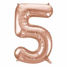 34" Giant Rose Gold Foil Number 5 Balloon 86 cm / 34 inch