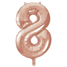 34" Giant Rose Gold Foil Number 8 Balloon 86 cm / 34 inch