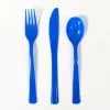 Royal Blue Plastic Cutlery Set for 6 Guests (18 Pieces)