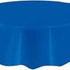 Round Royal Blue Plastic Tablecloth