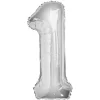 Giant Silver Foil Number 1 Balloon 86 cm / 34 inch