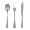 Silver Plastic Cutlery Set for 6 Guests (18 Pieces)