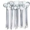Metallic Balloon & Streamer Backdrop Set - Silver
