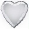 18" Foil Silver Heart Helium Balloon