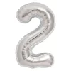 Giant Silver Foil Number 2 Balloon 86 cm / 34 inch