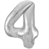 Giant Silver Foil Number 4 Balloon 86 cm / 34 inch