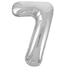 Giant Silver Foil Number 7 Balloon 86 cm / 34 inch