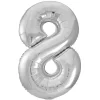 34" Giant Silver Foil Number 8 Balloon