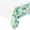 Plastic Tablecloth - 2.13 m x 1.37 m - Blue & Green Dinosaur Party