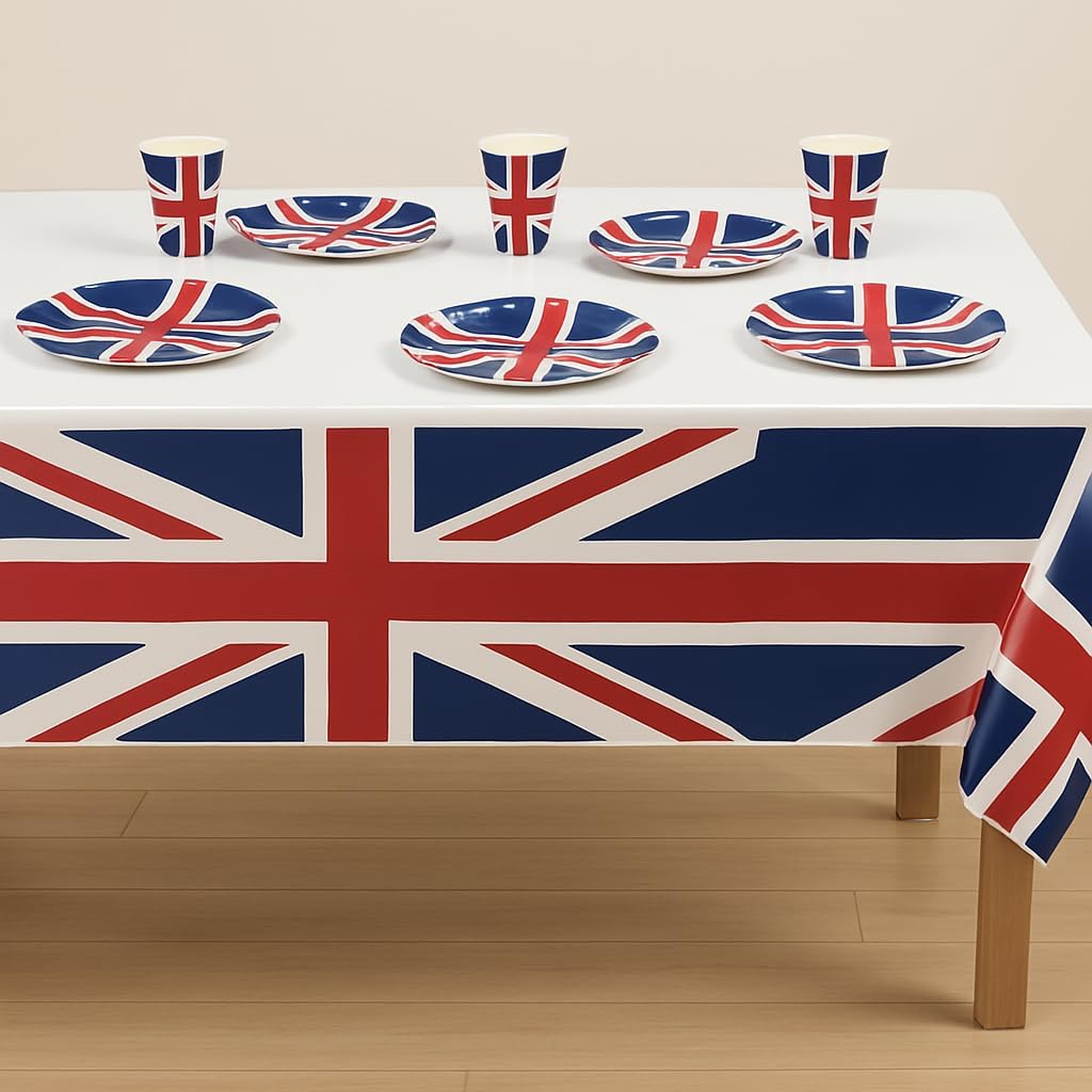 Plastic US American Flag Tablecloth, 7ft x 4.5ft - Image 2