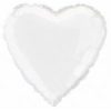 18" Foil White Heart Helium Balloon
