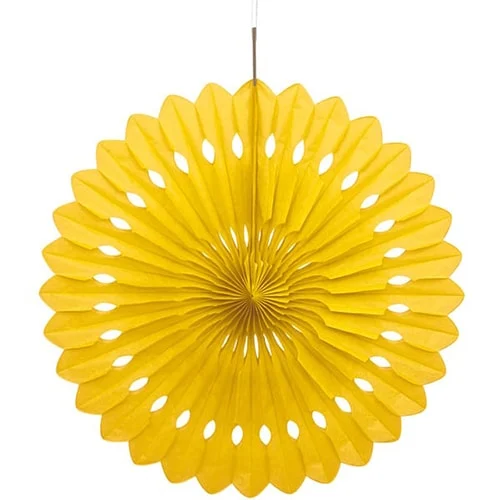 40cm Yellow Tissue Paper Fan Decoration