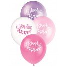 12″ Latex Pink Bunting Christening Balloons