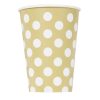 12oz Gold Polka Dot Paper Cups