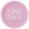 Pink Hearts Baby Shower Plates