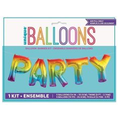 Foil Rainbow Party Letter Balloon Banner Kit