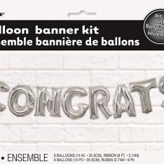 Foil Silver Congrats Letter Balloon Banner Kit