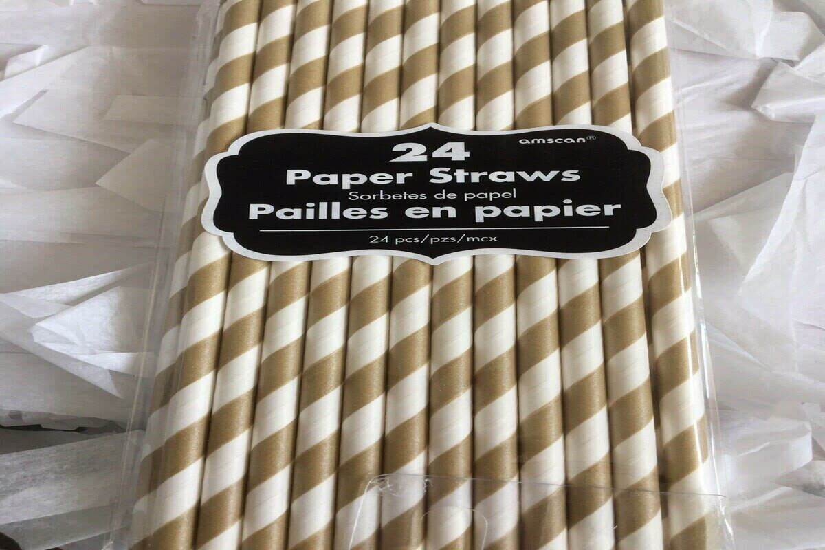Gold Paper Straws 19cm