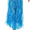 Hawaiian Grass Skirt Blue with Flowers