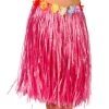 Hawaiian Grass Skirt Pink with Flowers