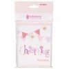 Pink Bunting Christening Invitations
