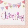 Pink Bunting Christening Napkins