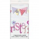 Pink Bunting Christening Tablecloth
