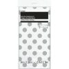 Plastic Silver Polka Dot Tablecloth