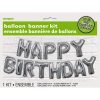 Silver Foil Happy Birthday Letter Balloon Banner Kit