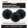 Mini Black Tissue Paper Fan Decorations
