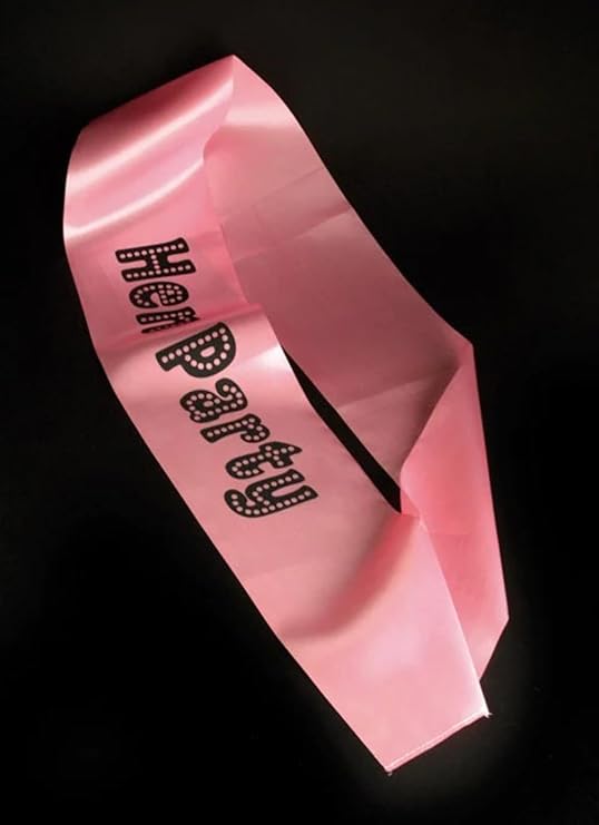 Pink Hen Party Sash with Black Dot Text
