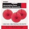 Mini Red Tissue Paper Fan Decorations
