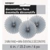 Mini Silver Tissue Paper Fan Decorations