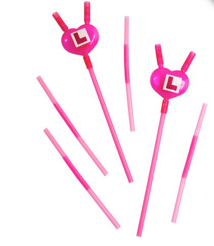 Curly Heart Straws 2 pack