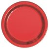 23cm Foil Red Paper Party Plates, Pack of 14