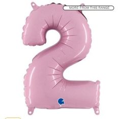 Number 2 Pastel Pink Air Fill Foil Balloon 86 cm / 34 inch