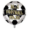 18″ No.1 Football Fan Black & White Foil Balloon